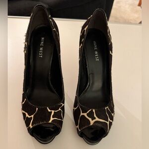 Nine West Animal Print Peep Toe Heels